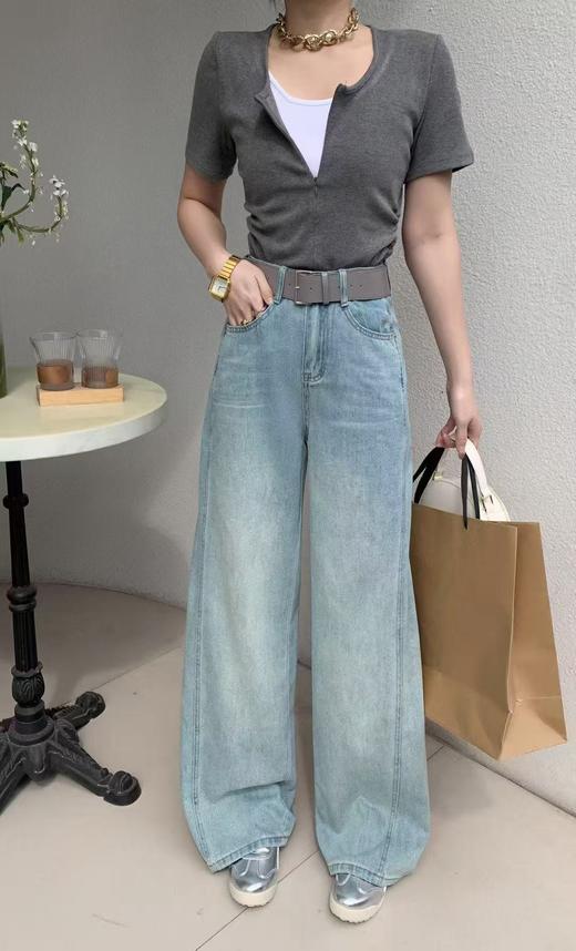 <曾小咸推荐>新品特价秒杀 卖完下架不再补 分割线弯刀阔腿牛仔裤 日常169 特价89.99  ！！【预售款，预计3-15天发货】 商品图2