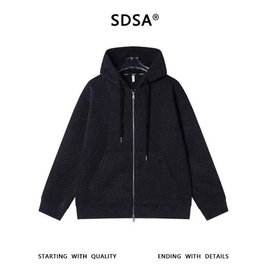 WT311SDSA男士秋冬新款痞帅男装高级感简约撞色线条拉链连帽卫衣百搭潮 商品图0