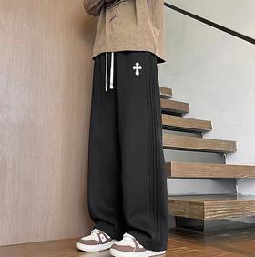 D120216加绒冬季潮流加绒宽松时尚运动男女情侣款卫裤