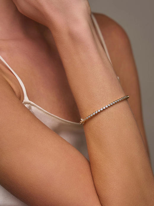 订购8周到｜Lili Claspe-Reese-瑞茜 金色 网球 锆石 手镯［美国设计师］ 商品图0