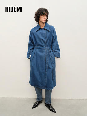 HIDEMI “重塑单宁”可再生环保牛仔系列翻领风衣