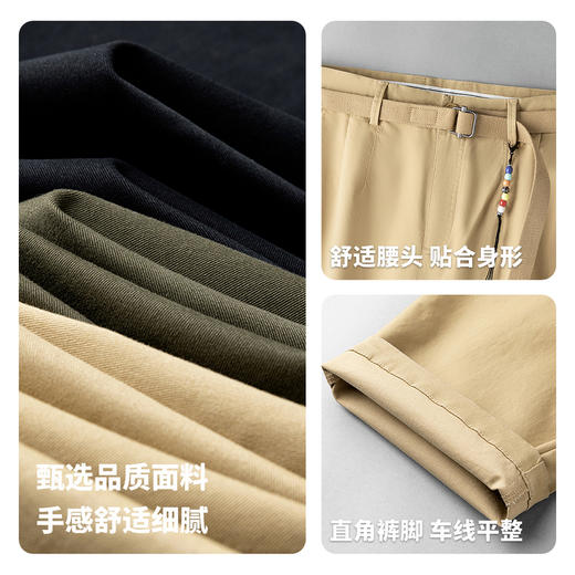 【甄选好棉】圣得西25年男士休闲松紧长裤微弹柔软直筒工装休闲裤 商品图4