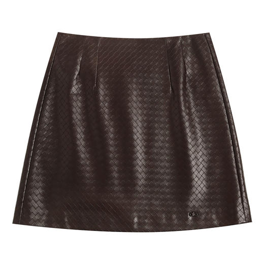 MND-95863-L时尚PU皮短裙小个子洋气半身裙2025年秋冬款显瘦修身包臀一步裙 商品图4