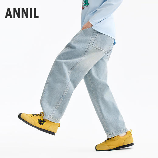 男童全腰牛仔单裤春季新款安奈儿童装EB616546 商品图0