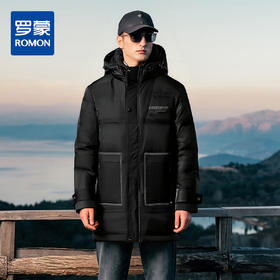 【90白鸭绒 可拆卸帽】罗蒙冬季男士羽绒服保暖舒适中长款加厚休闲时尚百搭白鸭绒外套