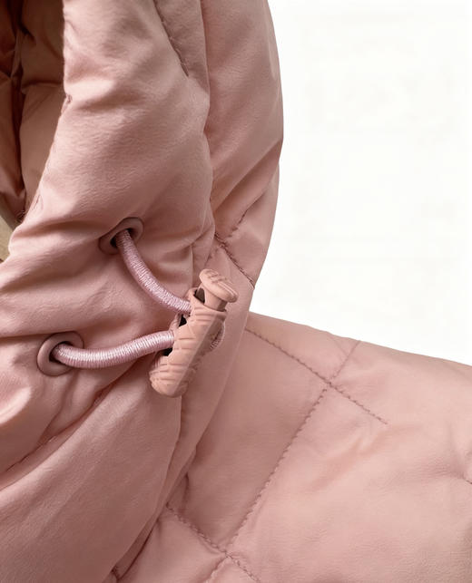 女士连帽绗缝蓬松鹅绒羽绒服。  黑色 粉色。自己备注号码 商品图7