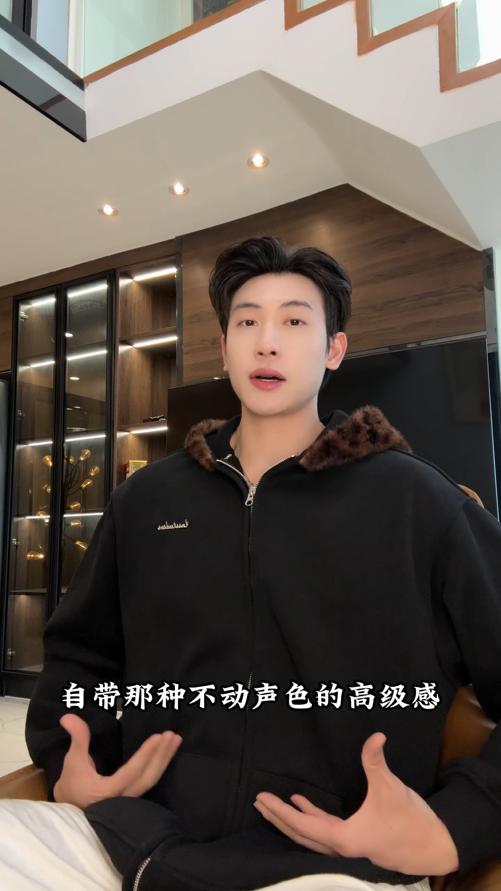 SDSA秋冬新款痞帅男装潮牌毛毛领刺绣字母拉链连帽卫衣外套休闲 商品图0