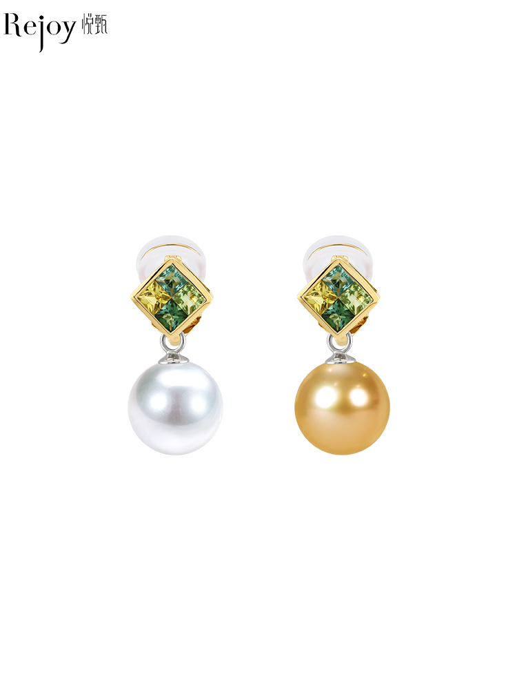 【挚友限定】菱形Candy两戴-18k金碧玺耳夹