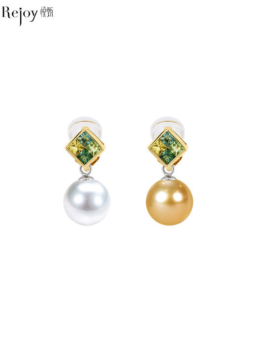 【挚友限定】菱形Candy两戴-18k金碧玺耳夹 商品图0