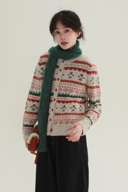 Stay2Weeks 圣诞文艺复古提花舒适针织开衫 21905 商品图0