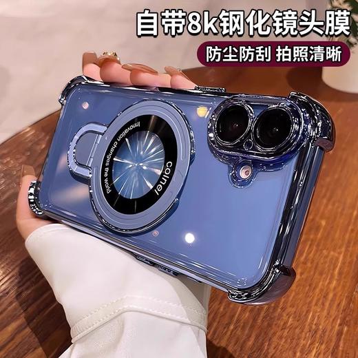 「数色可选！气囊+支架设计」适用iphoneE四角气囊支架太空壳苹果17promax高透13防摔手机膜壳数码配件 商品图2