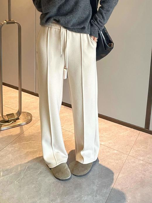 D120237秋冬季加绒松紧抽绳高腰糯米裤女款长裤 商品图0