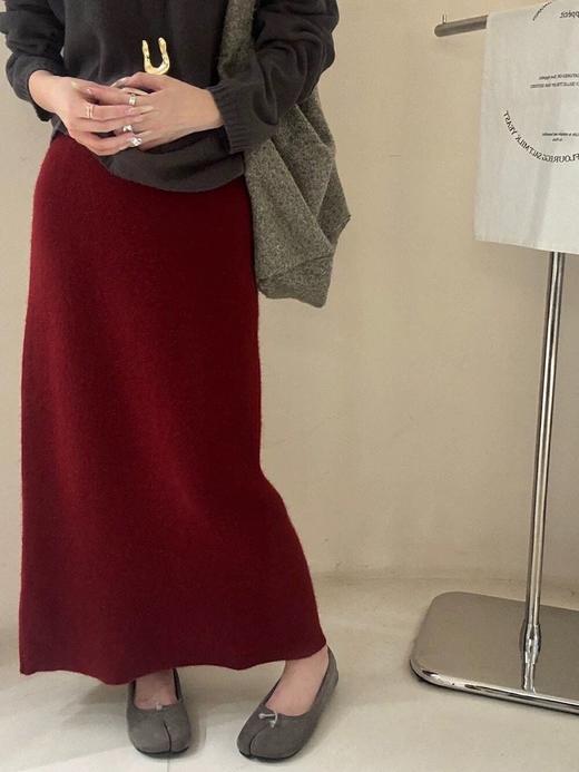 优雅纯色直筒后开叉半身裙N503★ 商品图3
