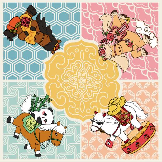 【天星潮玩店】天星小马团真丝方巾 商品图0