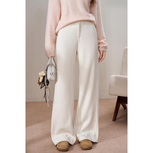 【糯米神裤】厚实保暖【一条过冬”醋酸羊毛】直筒裤西裤保暖显瘦百搭 米思阳2025冬季新品直筒休闲裤5625 商品图0