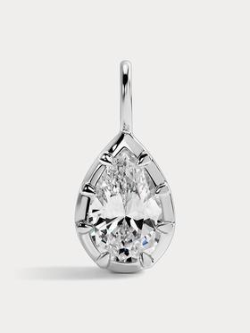 订购8周到｜Lili Claspe-Mara Pear-银色 锆石 吊坠［美国设计师］