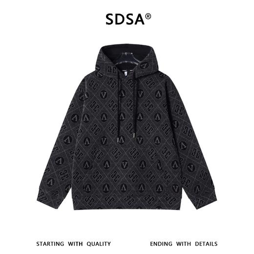 WY1469SDSA男士秋冬新款痞帅男装潮牌设计感绒毛菱形格字母连帽卫衣百搭 商品图1