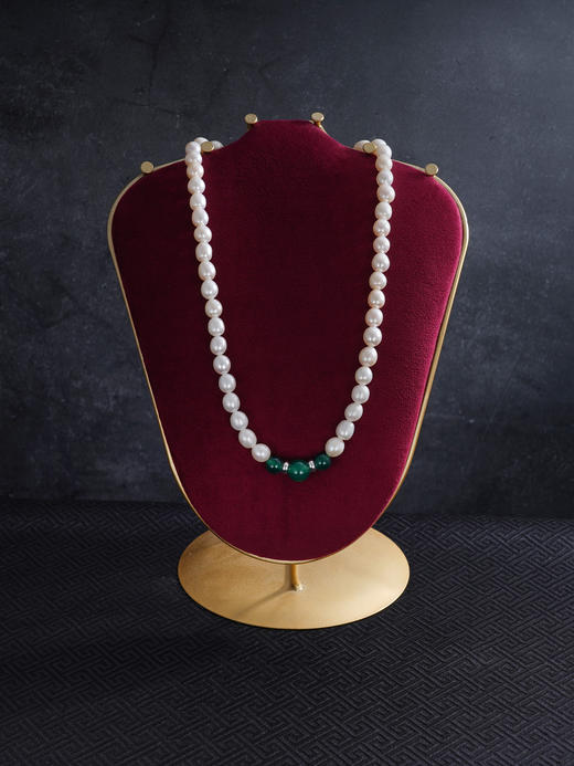 子佩集珍珠项链【ZXLM8-9】珍珠绿玛瑙2412 商品图0