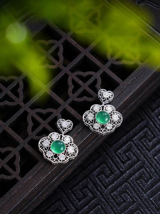 子佩集S925银【锁清梦】耳钉【AJ01352】纯银时尚2412 商品图0