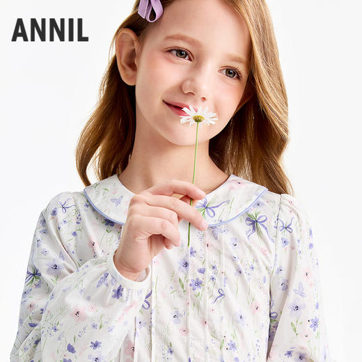 女童长袖连衣裙春季新款安奈儿童装EG613519 商品图1