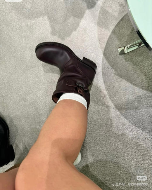 122-4 原楦原材 怕打 皮带扣 复古粗跟短靴 准码 跟脚轻便 商品图5