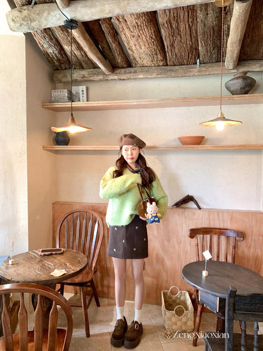 <曾小咸推荐> 现货秒杀！微信超特价！绿色毛衣日常209.99 立减100 秒杀109.99！棕色绣花短裙 日常139.99 立减70 秒杀69.99！ 商品图5