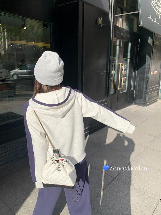 【169元任选2件】现货！撞色连帽加绒卫衣 商品图13