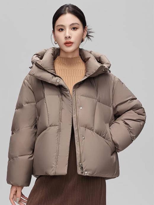 直发【9313】江南同款～90%白鸭绒，高蓬松 面包款 连帽羽绒服 商品图4