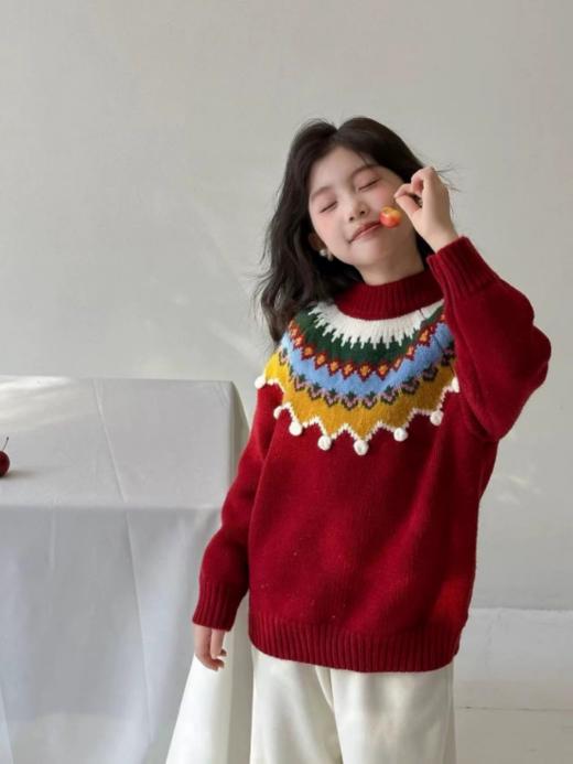 叮🔔🎄圣诞新年限定战袍来啦‼️【冬日甜妹手工毛球套头毛衣6086】🎄提前把圣诞穿在身上 chao级洋气，今天超多新款买到你过瘾😎王子公主请安心过节 商品图5