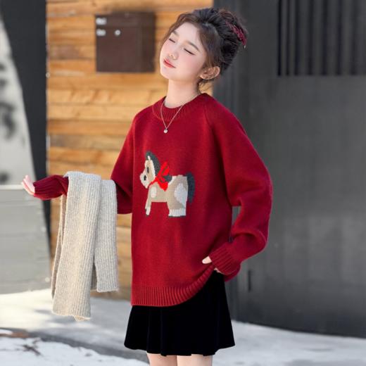 叮🔔🎄圣诞新年限定战袍来啦‼️【福运小马提花针织毛衣6088】🎄提前把圣诞穿在身上 chao级洋气，今天超多新款买到你过瘾😎王子公主请安心过节 商品图1