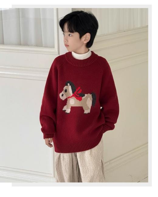 叮🔔🎄圣诞新年限定战袍来啦‼️【福运小马提花针织毛衣6088】🎄提前把圣诞穿在身上 chao级洋气，今天超多新款买到你过瘾😎王子公主请安心过节 商品图2