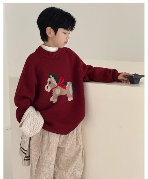 叮🔔🎄圣诞新年限定战袍来啦‼️【福运小马提花针织毛衣6088】🎄提前把圣诞穿在身上 chao级洋气，今天超多新款买到你过瘾😎王子公主请安心过节 商品图3