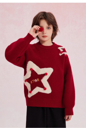 叮🔔🎄圣诞新年限定战袍来啦‼️【兄妹/姐弟同款”加厚五角星提花毛衣6087】🎄提前把圣诞穿在身上 chao级洋气，今天超多新款买到你过瘾😎王子公主请安心过节