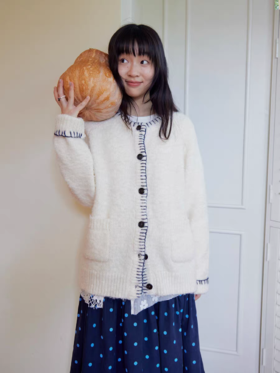 nothe Case布然/NC253224a/「奶霜圈圈」手工绣花羊毛开衫