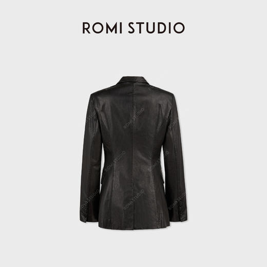 ROMI STUDIO新西兰进口油蜡小牛皮重洗水胶感皮西装 RWCWWG6439 商品图2