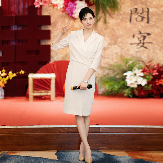 法小曼*子珍专款/新款职业装连衣裙女正装韩版气质女神范高端西装裙工作服显瘦裙子 商品图5