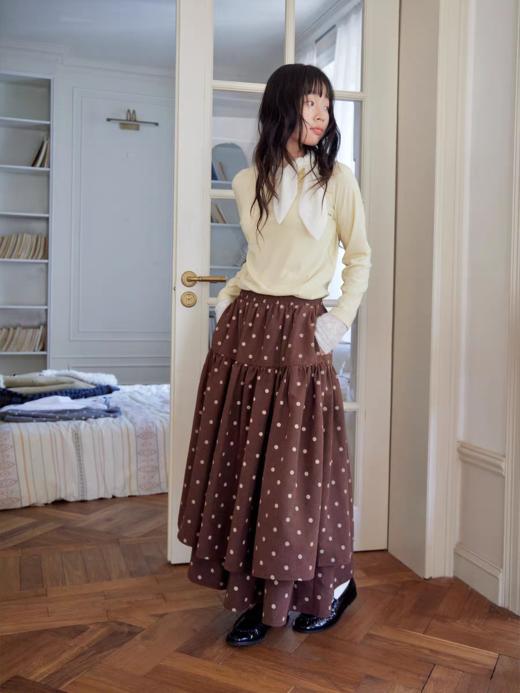 nothe Case布然/NC253206/「波点城堡」绒感波点印花蛋糕裙 商品图3