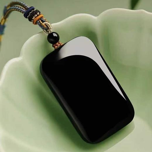 岸纾 天然和田墨玉平安无事牌 商品图3