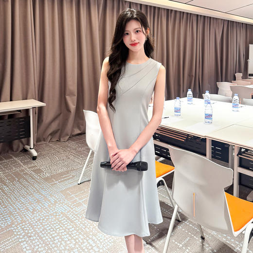 法小曼*子珍专款/新款气质蓝色主持人女士职业西服套装C2345Q1440 商品图4