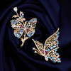 奢华重工满镶锆石彩宝蝴蝶胸针，高级感轻奢气质秋冬大衣服饰配件LY-M-442 商品缩略图0