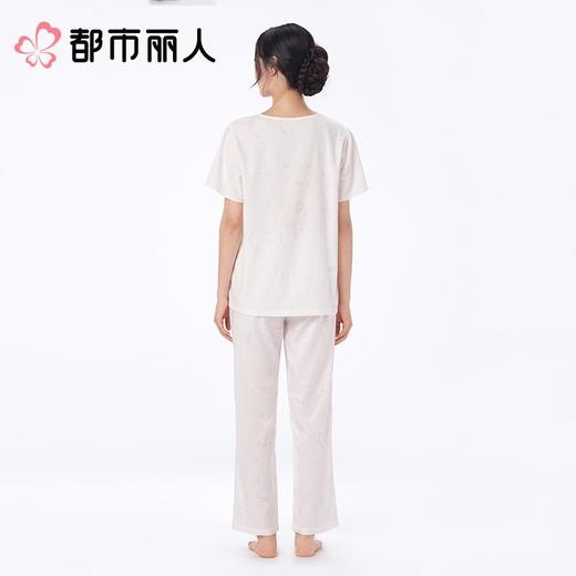 都市丽人女士睡衣软绵绵压花家居服短袖长裤套装LHC2B9 商品图2