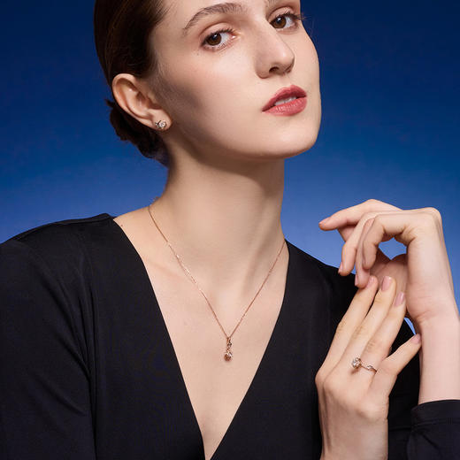 【极慕之星】【门店同款】钻石世家 18K金钻石吊坠 花好月圆系列钻石吊坠 商品图4