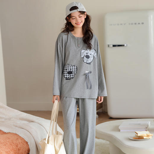 秋冬纯棉睡衣 韩版休闲可爱可外穿家居服套装 商品图9