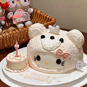 粉粉小熊kitty·创意主题奶油蛋糕|Pink little bear kitty
