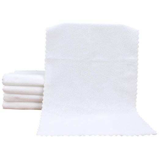 一次性白毛巾超细纤维酒店宾馆洗浴足疗吸水不掉毛白色小方巾批发 商品图4