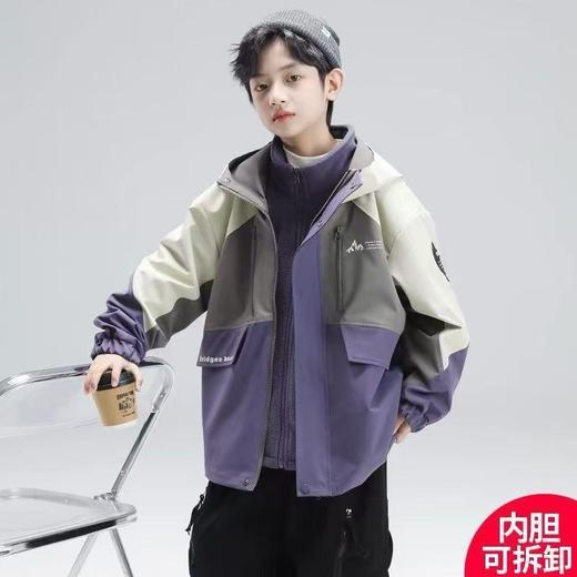 童装冲锋衣可拆卸三合一2025新款秋装中大儿童男孩秋季外套春秋款 商品图3