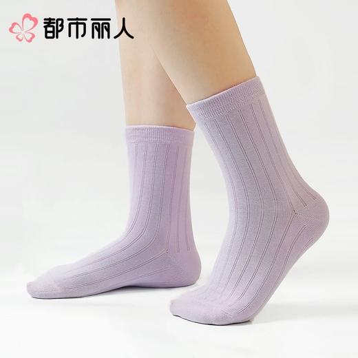 都市丽人袜子中厚高含棉袜子中筒袜简约生活袜子LCCDA2 商品图1
