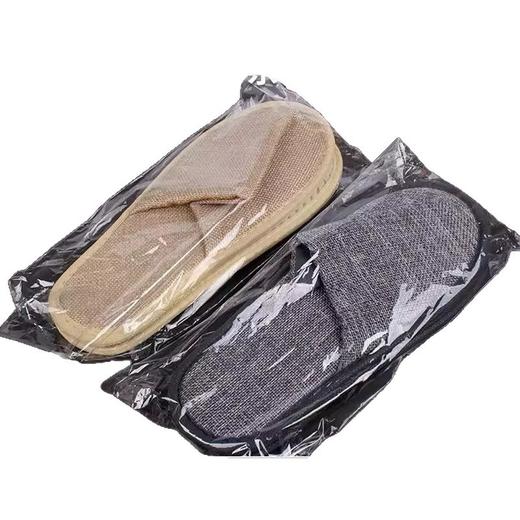 星级酒店一次性亚麻棉麻拖鞋夏季专用大码防滑宾馆民宿logo批发 商品图4