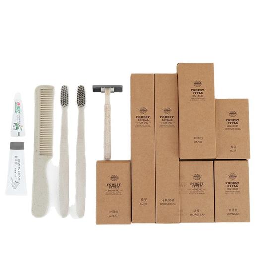 高档酒店专用一次性洗漱用品六件套一次性牙刷带牙膏套装酒店用品 商品图4
