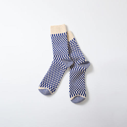 ROTOTO CHECKERBOARD PATTERN 日本奈良制格子纹复古针织袜子 商品图2